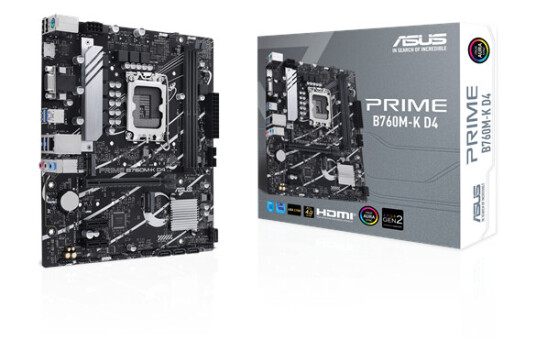 ASUS PRIME B760M-K D4 Micro-ATX Hovedkort med LGA 1700 og DDR4 ASUS PRIME B760M-K D4 Micro-ATX Hovedkort med LGA 1700 og DDR4