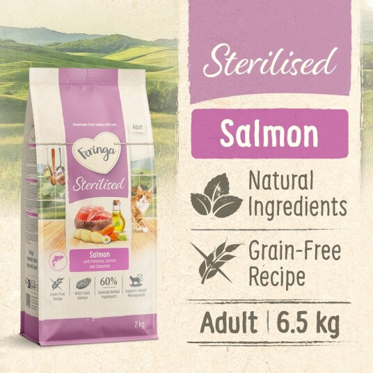Feringa Tørrfôr Adult Sterilised Laks Ny Sparepakke 13 kg 2 X 6.5 kg