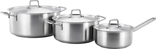 Fiskars Mc Casserole Set W/Steel Lids 3Pc Silver 3 PCS Fiskars Mc Casserole Set W/Steel Lids 3Pc Silver 3 PCS
