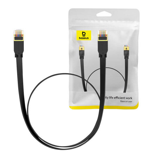 Cat 7 UTP Ethernet RJ45 Cable Flat 0.5m black