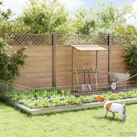 vidaXL Hagefence med spyd 48 pcs 55 x 50 cm Mesh Galvanisert stål Sølv