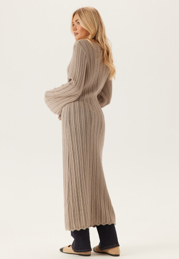 Bubbleroom Boat Neck Structure Knitted Dress