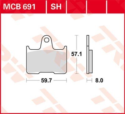 Bremseklosser TRW MCB691SH