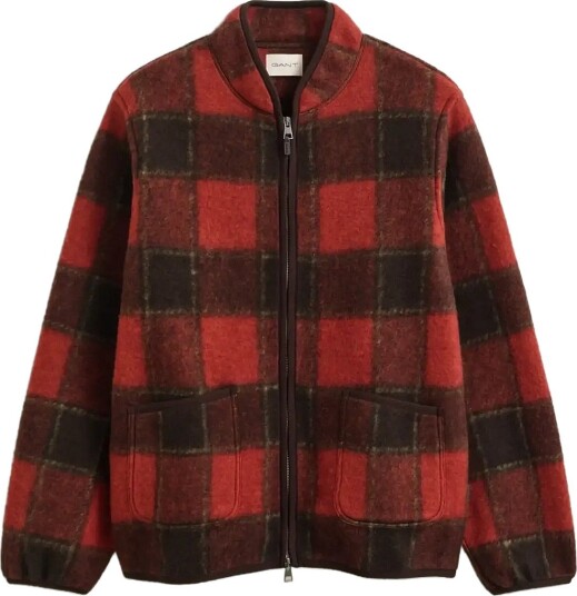 Gant Checked Fleece Jacket COPPERWOOD 3XL