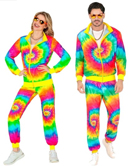 Widmann S.r.l. 80-talls Treningsoverall Tie-Dye Karnevalskostyme - XX-Large Widmann S.r.l. 80-talls Treningsoverall Tie-Dye Karnevalskostyme - XX-Large