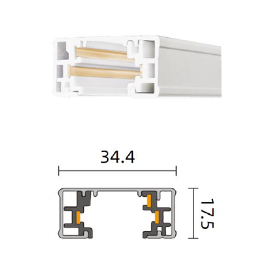 TL Skinne 1fase Utenpåliggende 0310 Sort 1m
