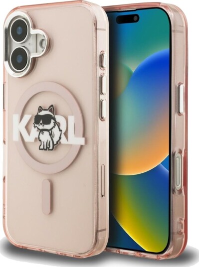 Karl Lagerfeld MagSafe Mobildeksel iPhone 16 Choupette Rosa Karl Lagerfeld MagSafe Mobildeksel iPhone 16 Choupette Rosa