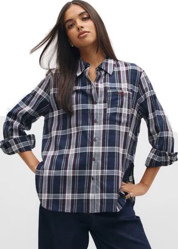 Only - Rutete/Stripete - Onlsurani L/S Check Emb Shirt Wvn