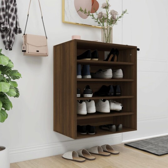 vidaXL Skohylle brun eik 60x35x70 cm konstruert tre vidaXL Skohylle brun eik 60x35x70 cm konstruert tre