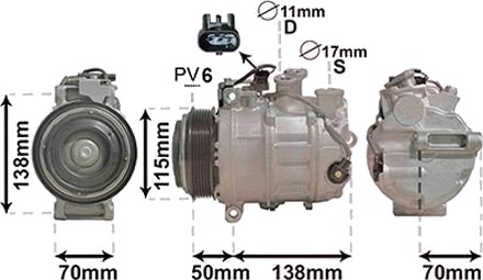 AC kompressor VAN WEZEL 3001K704