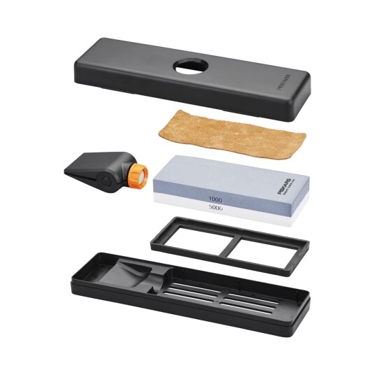 Fiskars brynsstenssett Svart-oransje