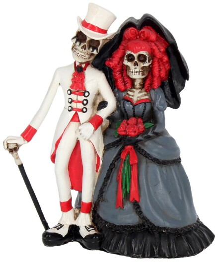 Forever By Your Side Skjelett Brud og Brudgom 14 cm