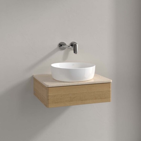 Villeroy & Boch Antao Servantskap med 1 skuff 60x50x19 cm u/lys Eik/Crème Villeroy & Boch Antao Servantskap med 1 skuff 60x50x19 cm u/lys Eik/Crème