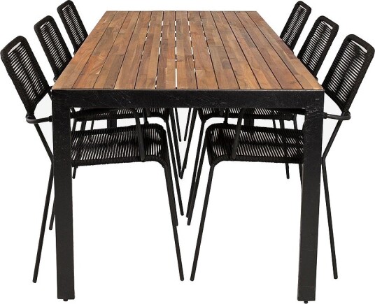 Venture Home Belinda spisebord og 6 Levis spisestoler Natur Venture Home Belinda spisebord og 6 Levis spisestoler Natur