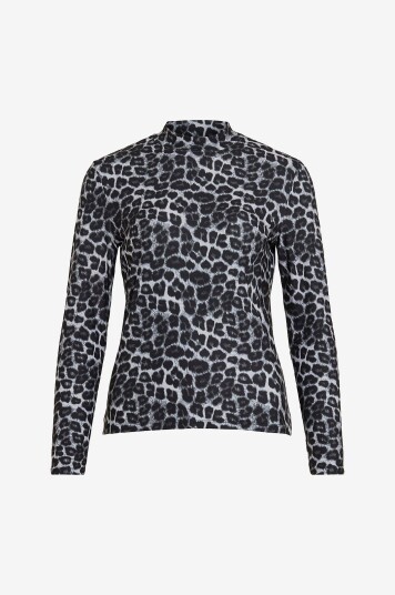 Vila - Topp viLeoa L/S Rollneck Top - Grå