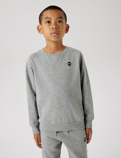 name it Nkmvimo Ls Sweat Bru Noos Grey 158-164