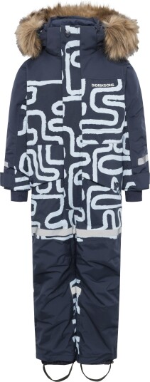 Didriksons Kids' Bjärven Printed Coverall 2 Path S Blue 140 Didriksons Kids' Bjärven Printed Coverall 2 Path S Blue 140