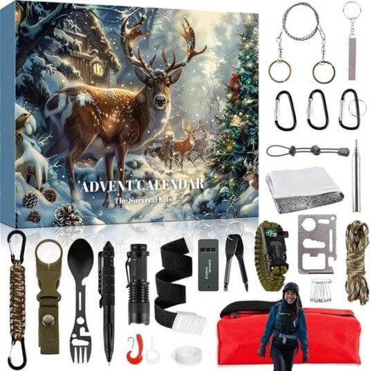 Outdoor Survival Adventskalender 2025 – 24 dagar med viktiga camping  & vandringsverktyg