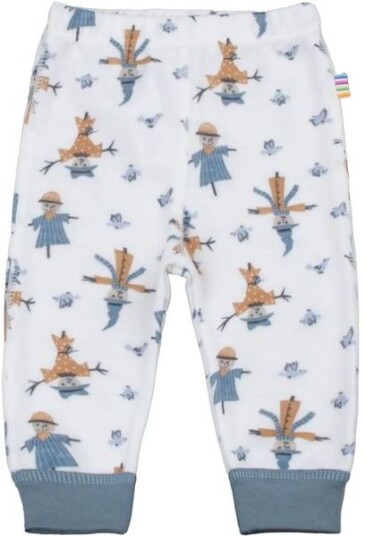 Joha Scarecrow leggings i ull/bambus Off White/Blue Joha Scarecrow leggings i ull/bambus Off White/Blue