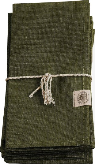 Lovely Linen Serviett Classic 4 pk i manglet lin Grønn