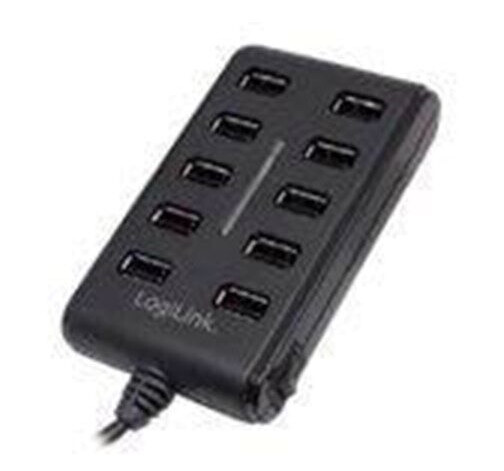 LogiLink USB 2.0 hub 10-port with On/Off switch USB-hub - 10 porter