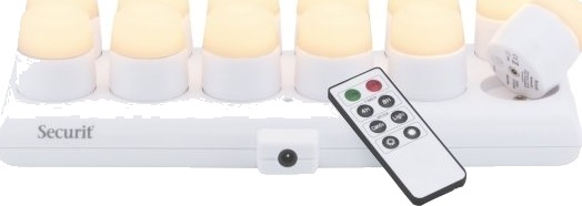 Securit® Amsterdam Led Fyrfadslys 12 Stk. + Ladest. Hvidt Lys