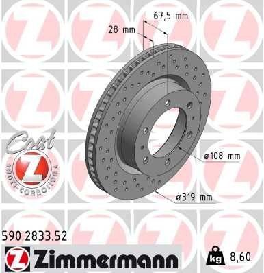 Bremseskive ZIMMERMANN 590.2833.52