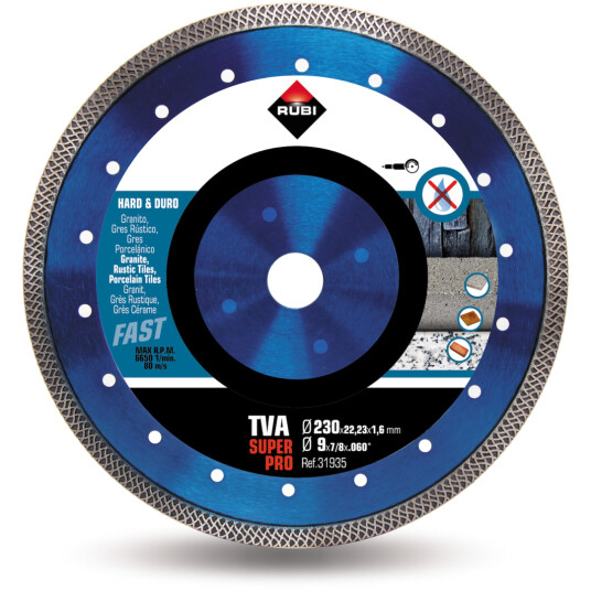 Rubi Diamantblad TVA 230 mm Superpro for Granitt og Keramiske Fliser Rubi Diamantblad TVA 230 mm Superpro for Granitt og Keramiske Fliser