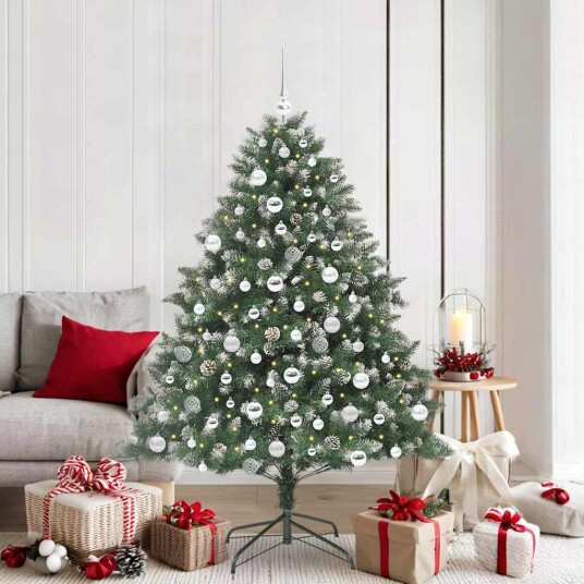 Kunstig juletre grønn 126 x 126 x 180 cm PVC og plast og stål
