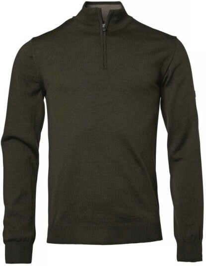 Chevalier Man Aston Half Zip Merino Pullover Leather Brown Brown XL