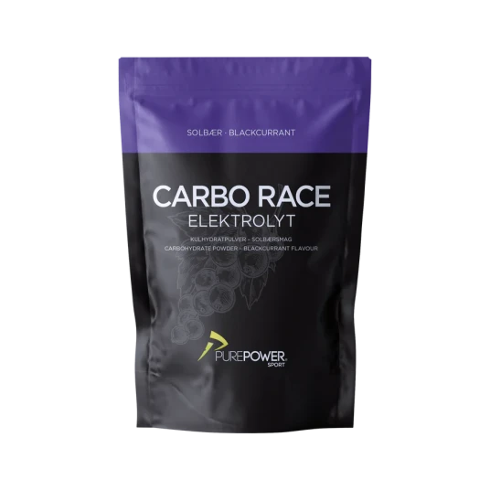 PurePower Carbo Race Elektrolytt energipulver solbær 1 kg