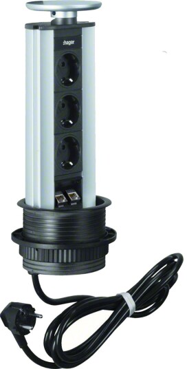 Hager Bordmodul G7045ANT 3 Uttak Svart