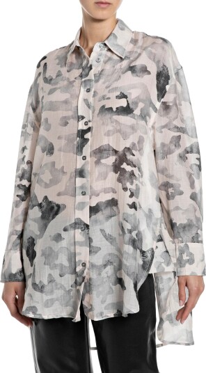Replay Relaxed Natural Component Shirt Grey S