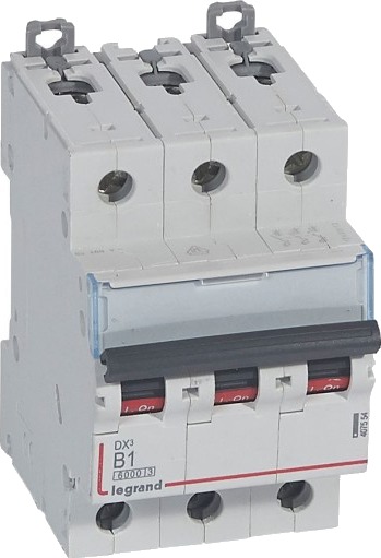 Legrand DX3 MCB automatsikring B1 3P 3M 6/10kA