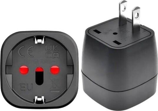 Pakke med 2 EU til Japan Type A reiseadaptere, japansk pluggadapter kompatibel med Japan (svart)