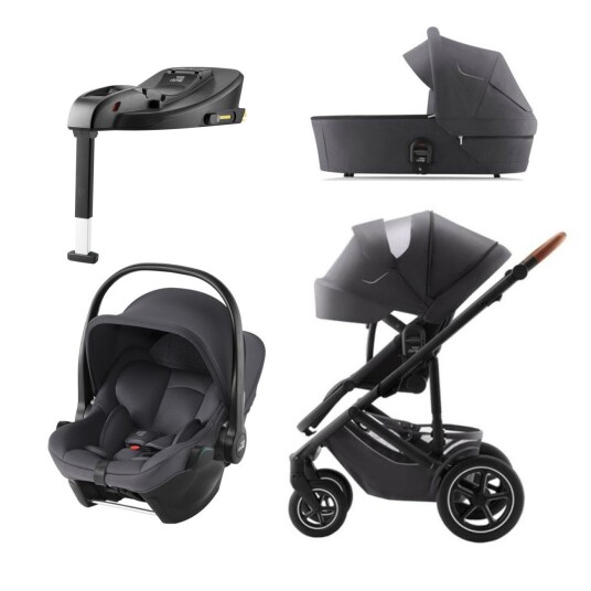 Komplett Barnevogn Britax Smile 5Z Midnight Grey + Baby-Safe Core + Base Core
