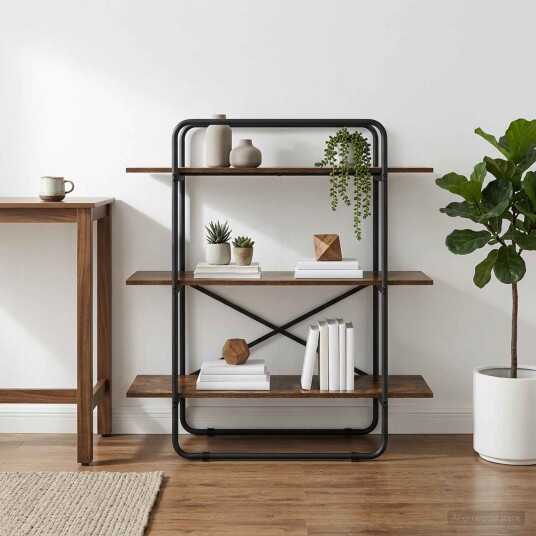 vidaXL Bokhylle 3 nivåer 100 x 35 x 105 cm PB Røkt Eik