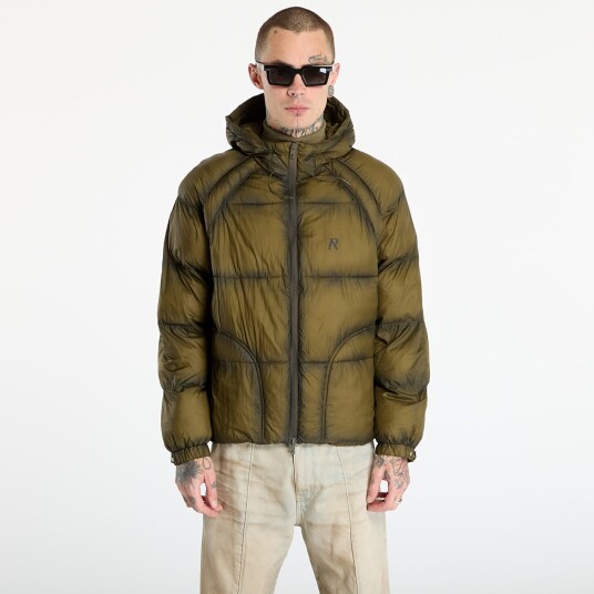 Jakke REPRESENT Translucent Hooded Puffer Dark Olive S