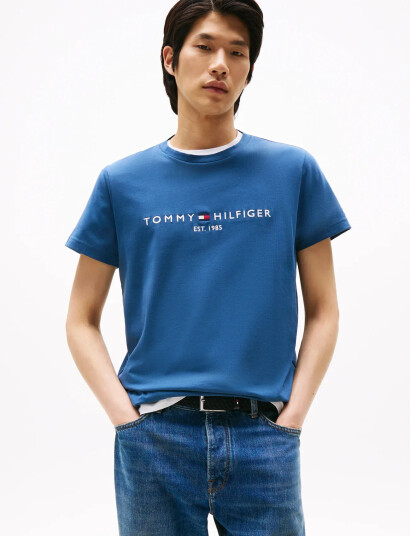 Tommy Hilfiger Tommy Logo Tee - Blue - L