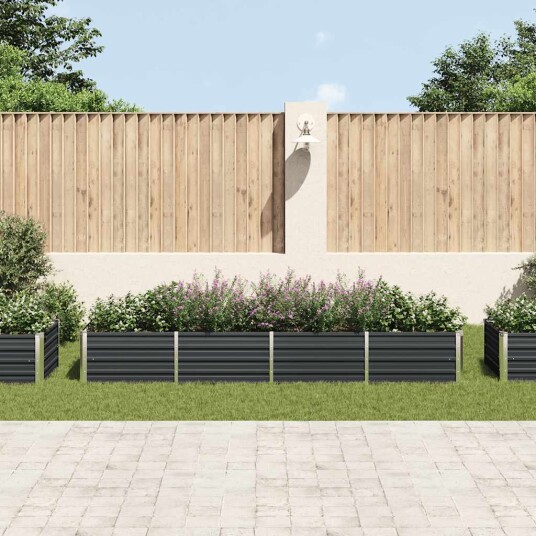 vidaXL Høybed antrasitt 320x80x45 cm galvanisert stål