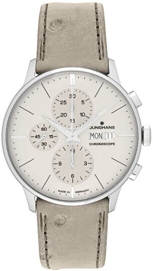 Junghans Herreklokke 27/4223.03 Meister Chronoscope Grå/Lær Ø40.7