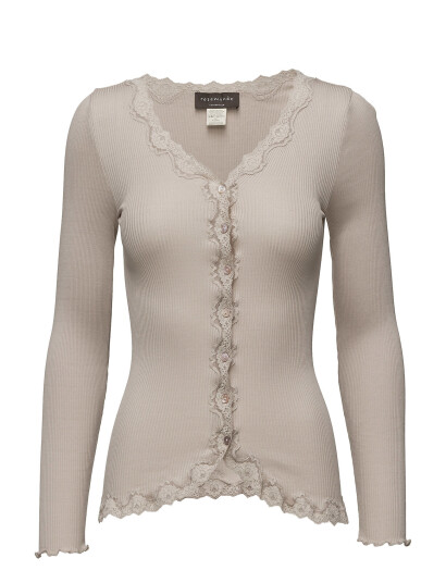 Rosemunde Rwbabette Silk Ls V-Neck Lace Cardi - Cream - M Rosemunde Rwbabette Silk Ls V-Neck Lace Cardi - Cream - M