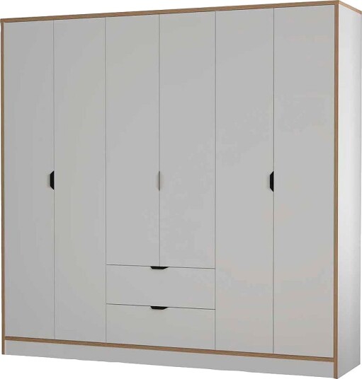 Hanah HomeGarderobeskap Arel 6 DoorsHvitGarderobeskap & klesskap