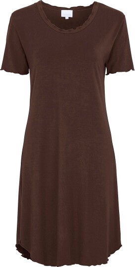 Damella of Sweden Nightdress With Short Sleeves Josefine Brown M