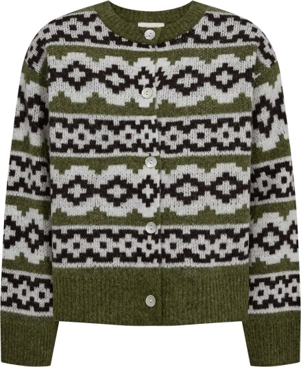 FREE/QUENT Fqalpa Cardigan   CAL. GREEN MEL W. S. OFF WHITE   XL