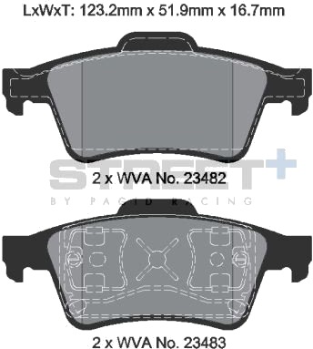 PAGID Racing T8293SP2001 Bremseklosser PAGID Racing T8293SP2001 Bremseklosser