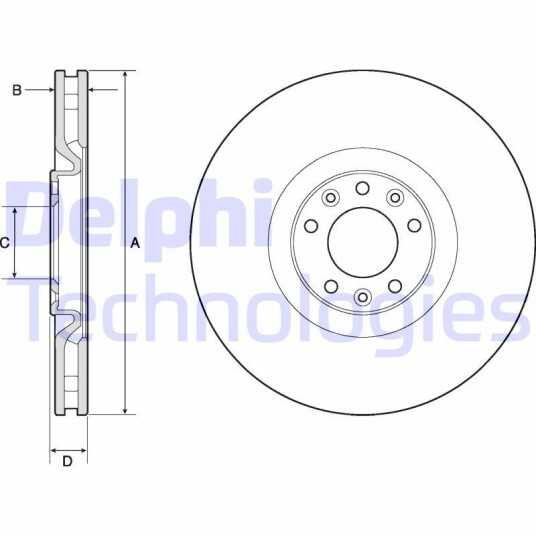 Bremseskive DELPHI BG4814C Bremseskive DELPHI BG4814C