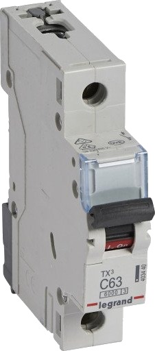 Legrand 10 stk TX3 MCB automatsikring C63 1P 1M 6/6kA