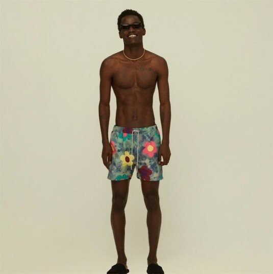 OAS Company Darksy Swim Shorts - Grey Flower Grå L