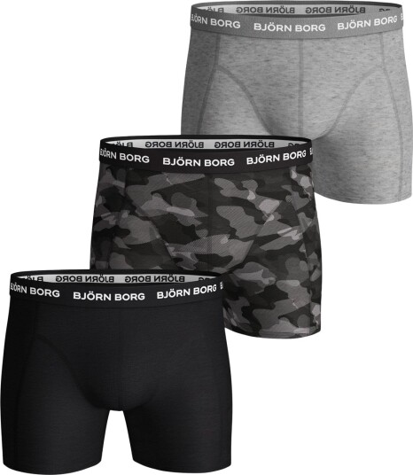 Björn Borg Boxerkalsong 3 pack Svart/Melange/Print XL
